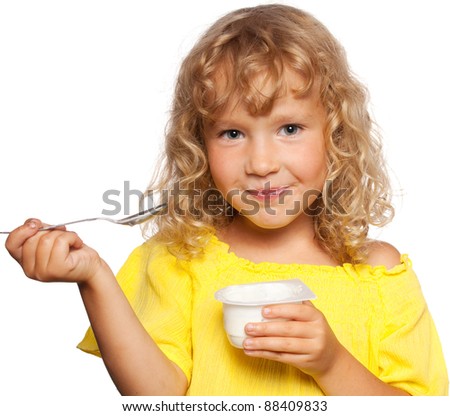 Children Eating Yogurt