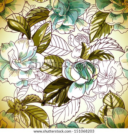 Seamless Gardenia Pattern
