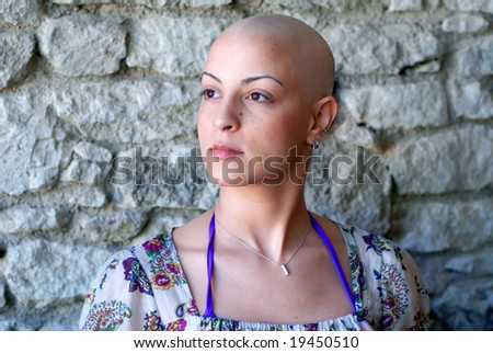 Cancer patient concerns for her future, specially focused on right side of her face