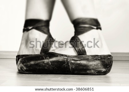 Black And White Ballet Photography. stock photo : A pair of well