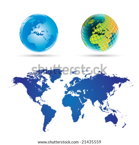 world map globe vector. stock vector : Globe and World