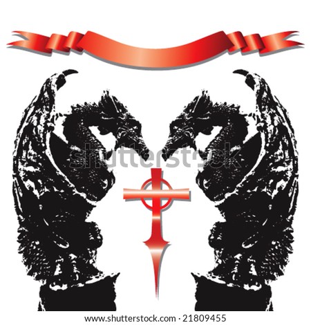 banner vector graphic. Dragon Banner -Vector Art-