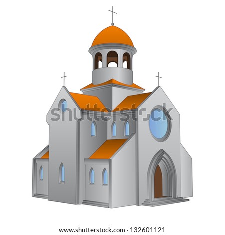 isolated ancient roman basilica for catholics vector illustration