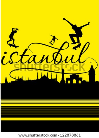 istanbul city vector art