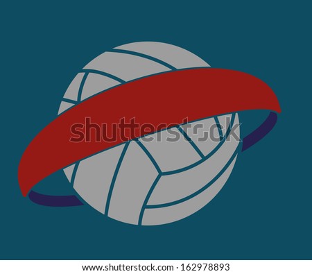 volley ball and ribbon vector art