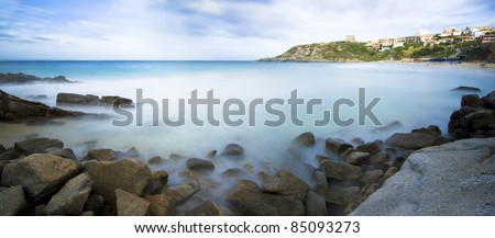 Long- Time Exposure Photography of the Beach Rena Bianca -St. Teresa on a stormy summer day - Sardinia, Italy