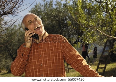farmer talking at phone