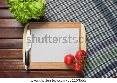 frame of kitchen accessories for the menu