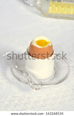soft boiled egg in holder
