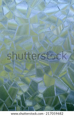 plastic window covering with geometric shapes