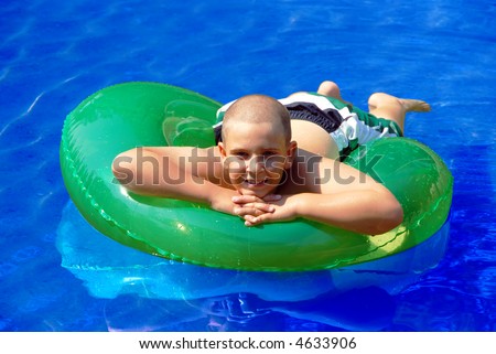 Relaxing on a water tube