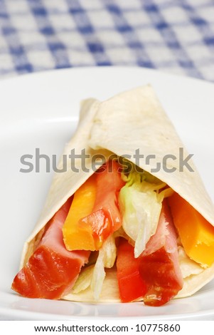 Ham and cheese sandwich wrap