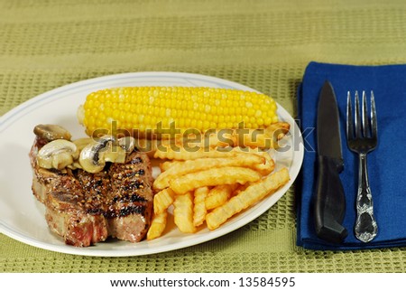 short ribs with French fries