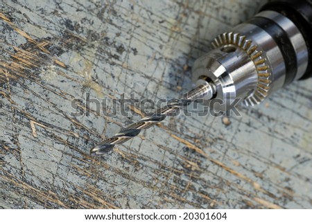 Close up of a drill bit with drill