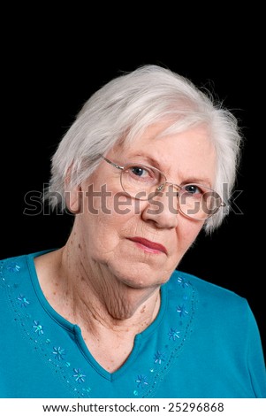 grandmother portrait on black