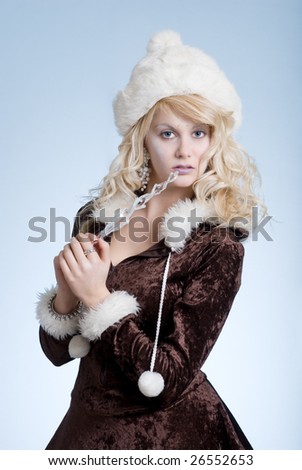 sexy ice woman with her icicle wand