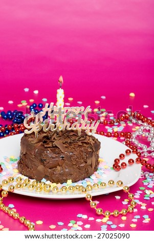 Chocolate Birthday Cakes on Happy Birthday Chocolate Cake Stock Photo 27025090   Shutterstock