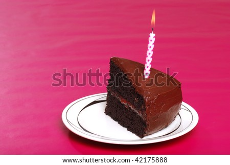 Single Serving Of Birthday Cake With Candle