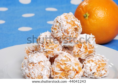 Closeup Of Orange Snowball Cookies