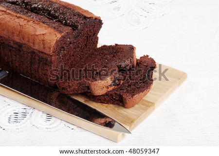 fresh baked belgium chocolate cake loaf