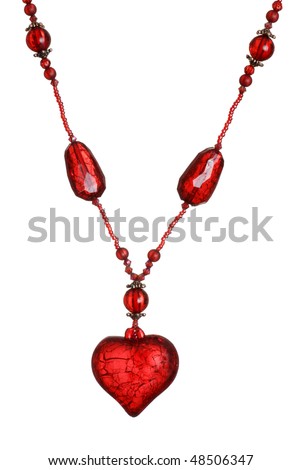  Heart Necklace on Isolated Red Heart Necklace Stock Photo 48506347   Shutterstock