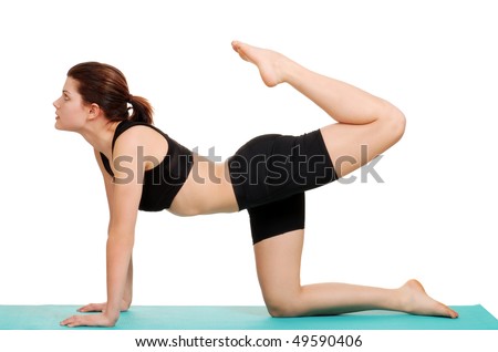 young woman doing leg curl