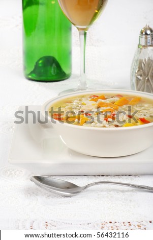 chicken and wild rice soup with wine