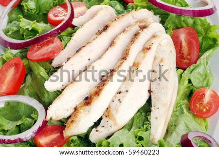 top view grilled chicken salad