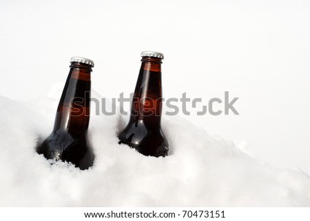 two beers in the snow