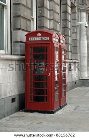 vintage toned British telephone booths