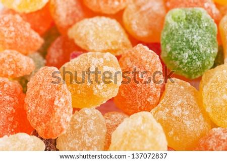 Sugar candies multi-colored all sorts, a background