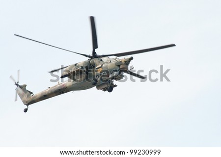 ZHUKOVSKY, RUSSIA - AUG 19: Helicopter 