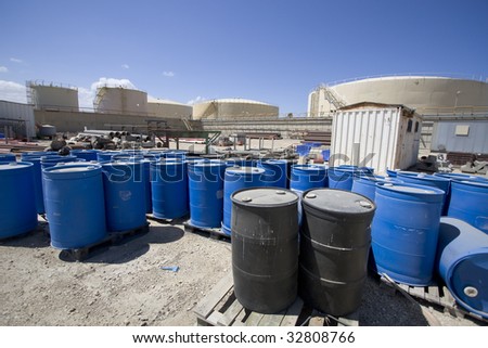 Industrial Oil tank and barrels