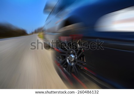 car in motion