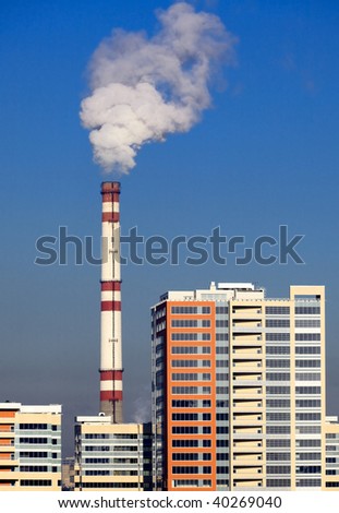 Pipe, smoke, city, environment, pollution