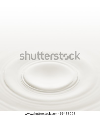 Milk. Circles on the surface of the milk