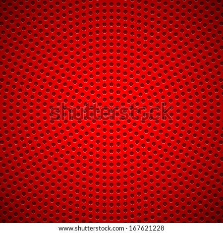 Red Abstract Technology Background With Seamless Circle Perforated Speaker Grill Texture For Web Sites, User Interfaces (Ui), Applications (Apps) And Business Presentations. Vector Illustration.