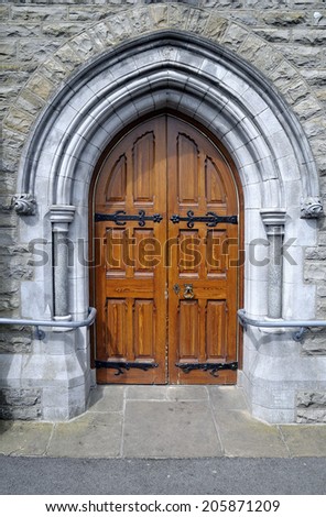 Saint Patrick\'s Roman Catholic Church right side door. Trim, County Meath, Ireland