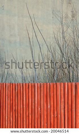 Fence, wall and trees