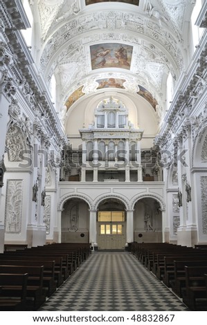 St. Peter\'s and St. Paul\'s church, church interior. Vilnius, Lithuania. Vilnius baroque