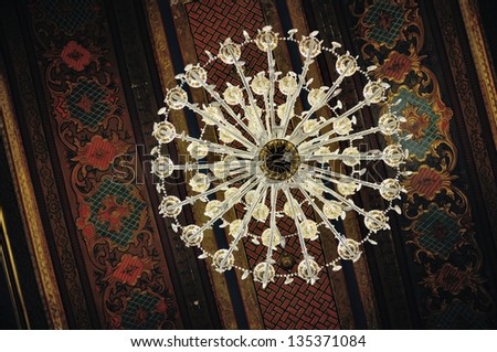 BAKHCHISARAI, UKRAINE - AUGUST 12: Interior of Khan\'s Palace in Bakhchisaray, Crimea on August 12, 2011. The palace interior has been decorated to reflect the traditional 16th-century Tatar style.