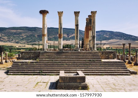 Volubilis is the best preserved Roman site in Morocco. It was declared a UNESCO World Heritage