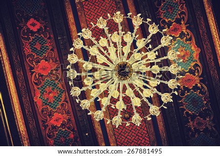 BAKHCHISARAI, CRIMEA - AUGUST 12, 2011: Interior of Khan\'s Palace. The palace interior has been decorated to reflect the traditional 16th-century Tatar style.