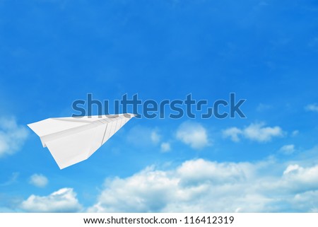 Paper air plane , business growth concept