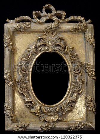 Old , vintage , baroque frame isolated on black