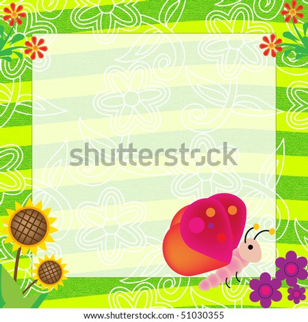 a beautiful nature style deisgn of photo invitation card with flowers and butterfly