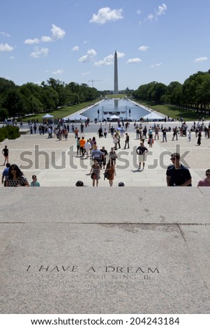 WASHINGTON D.C. - MAY 25 2014: Spot where \