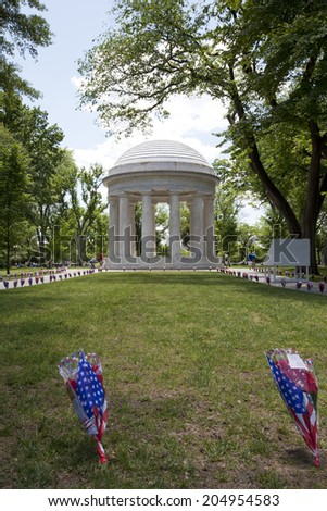WASHINGTON D.C. - MAY 25 2014: The District of Columbia War Memorial commemorates the citizens of the District of Columbia who served in World War I.