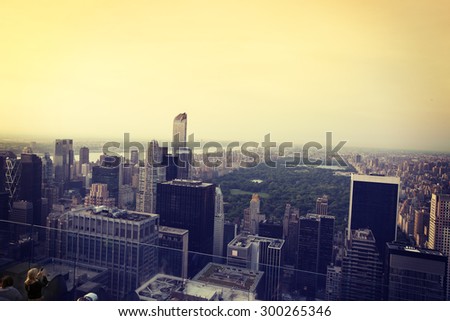 view of upper west side and central park from rockefeller centre