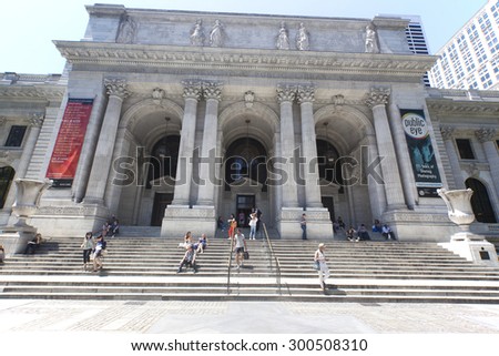 NEW YORK - May 29, 2015: The New York Public Library has nearly 53 million items, and it is the second largest public library in the United States, and fourth largest in the world.